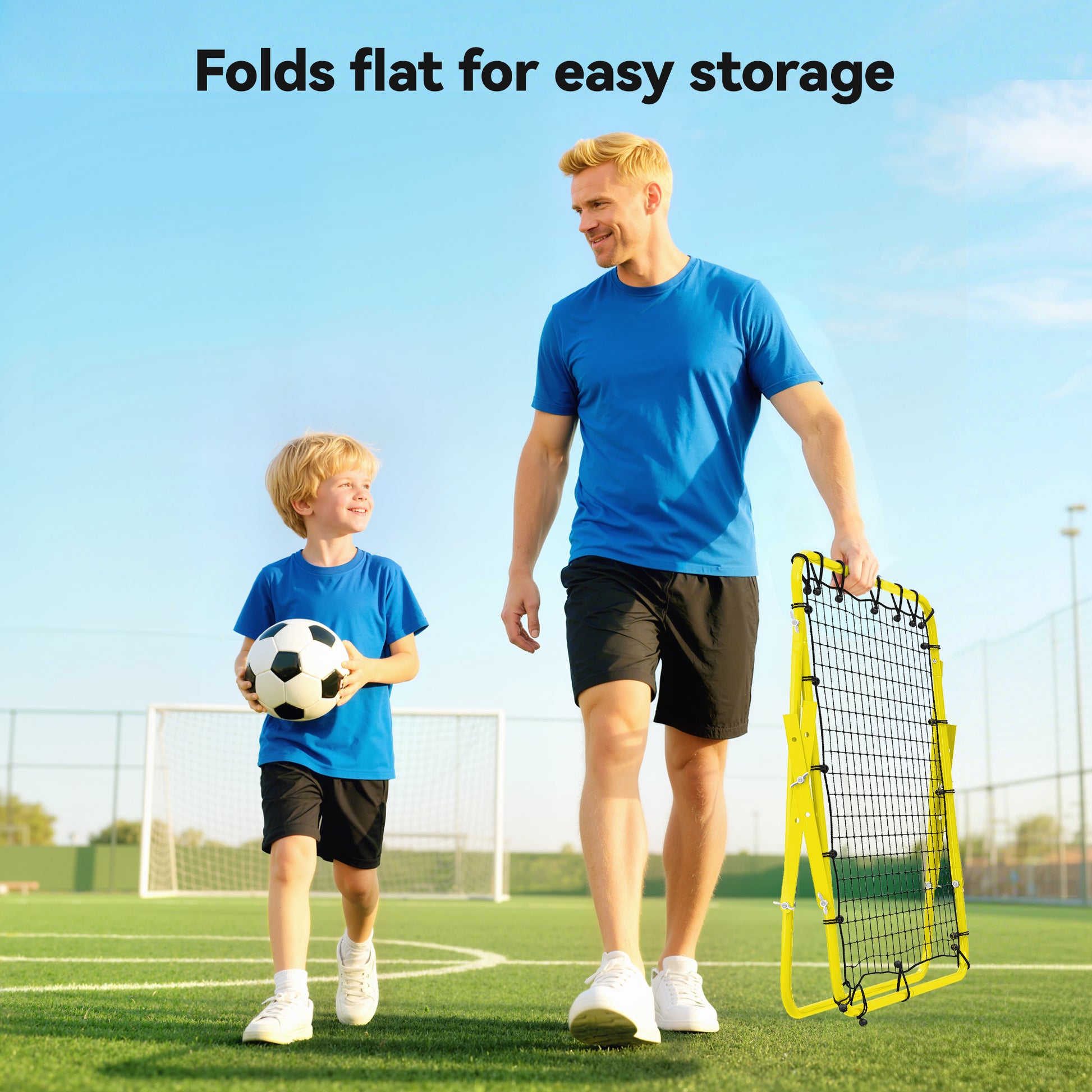 Volleyball Rebounder Net Football Training Aid Kickback Target Play Yellow