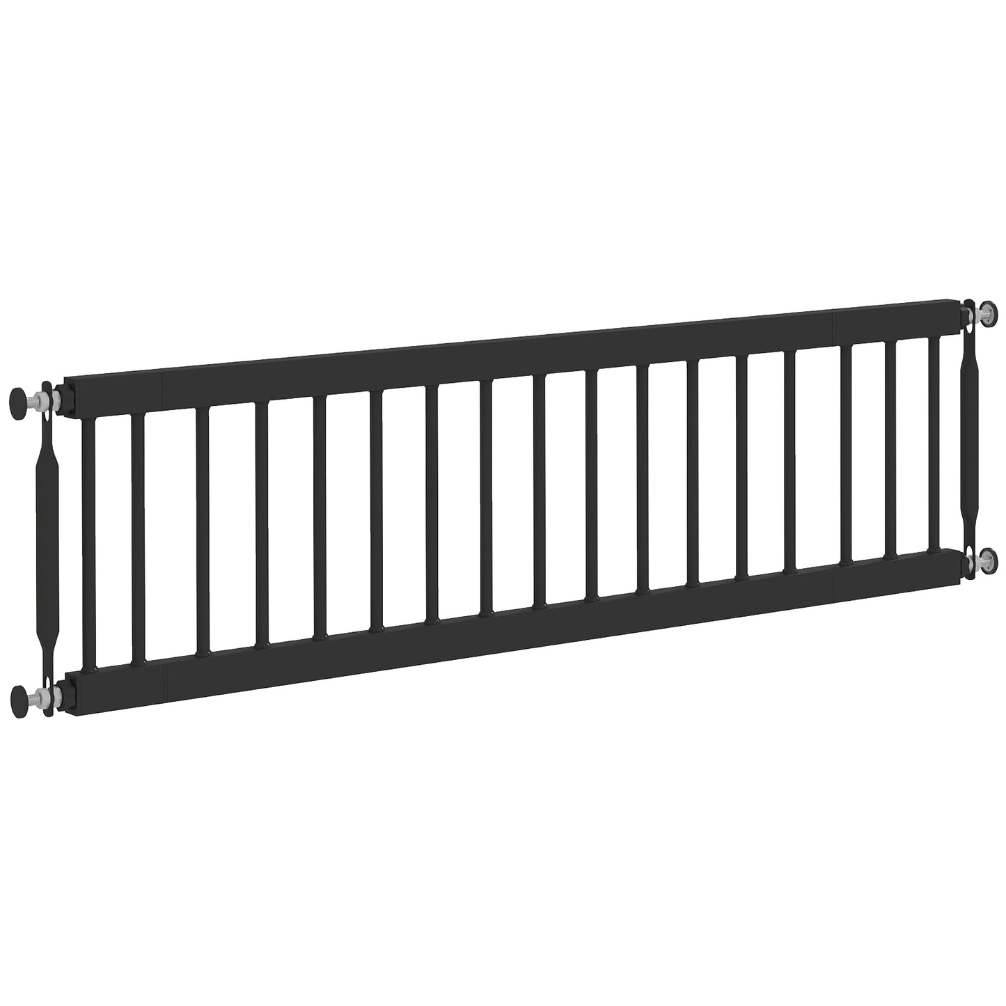 26"-37" Dog Gate, Adjustable Pet Gate, Fits 10" Tall with 2 Extension, Pressure Mount Kit for Stairs and Doorways, Black