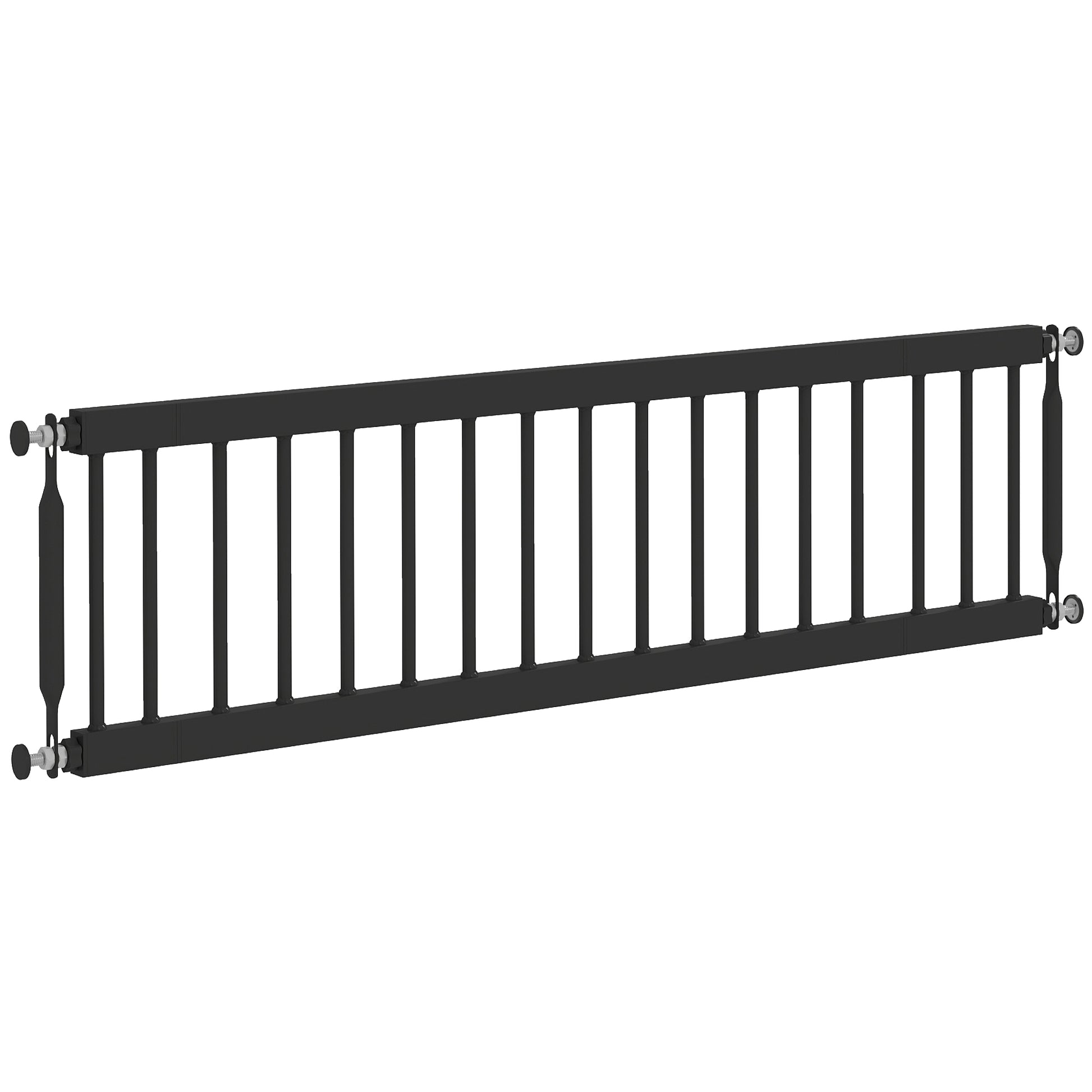 26"-37" Dog Gate, Adjustable Pet Gate, Fits 10" Tall with 2 Extension, Pressure Mount Kit for Stairs and Doorways, Black