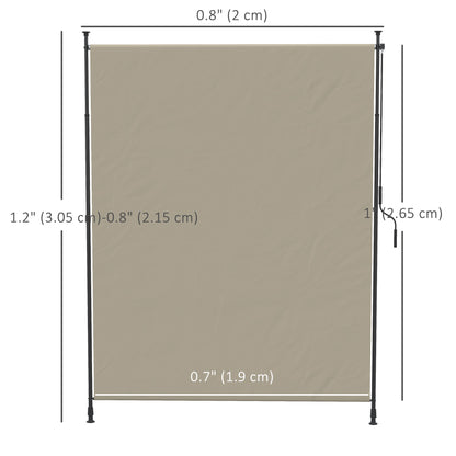 7' x 10' Retractable Patio Awning, Manual Outdoor Privacy Screen with UPF40+ & Water-Resistant Fabric, Beige