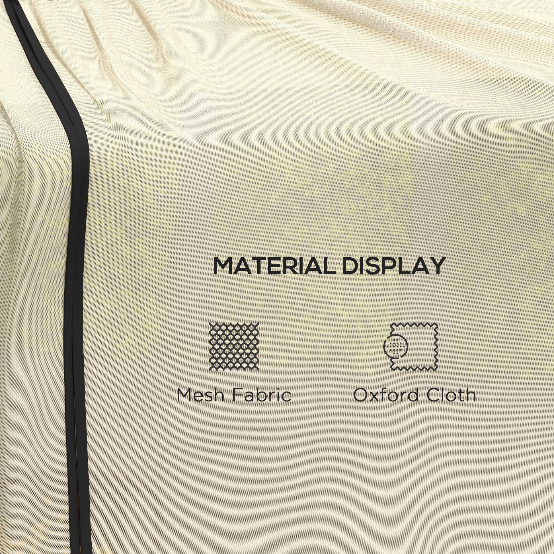7.5FT Umbrella Table Screen Mosquito Bug Net, Garden Large Umbrella Cover Netting with Zippered Door, Beige