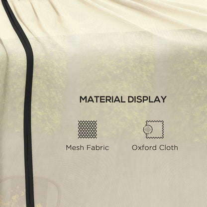 7.5FT Umbrella Table Screen Mosquito Bug Net, Garden Large Umbrella Cover Netting with Zippered Door, Beige
