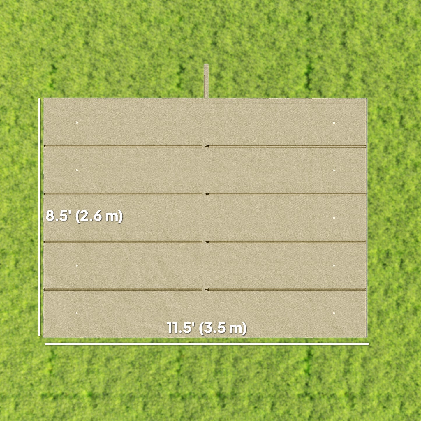 8.5' x 11.5' Retractable Pergola Canopy Replacement, Fit 10' x 13' Frame, Pergola Cover Replacement Top Only, Beige