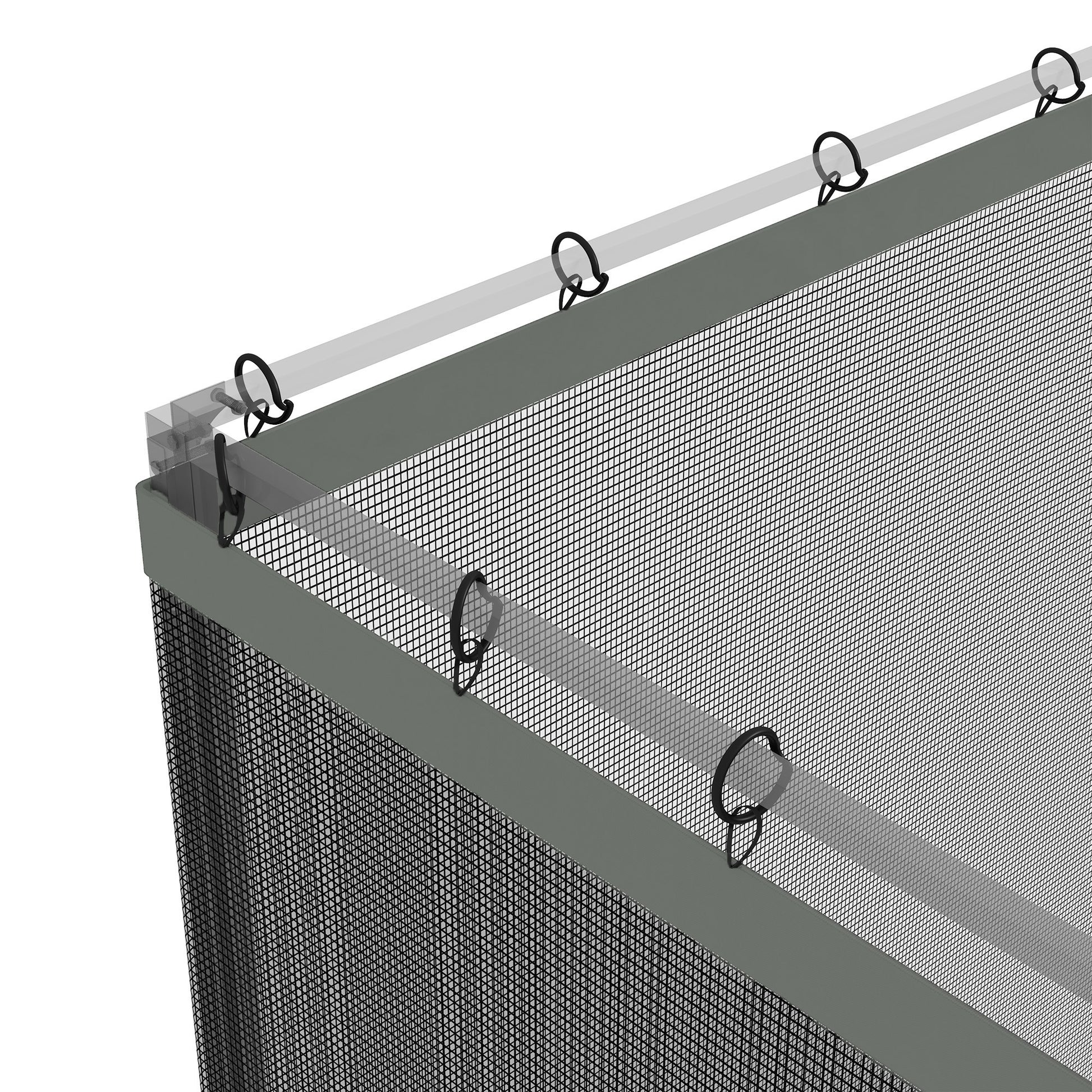 Replacement Mosquito Netting for Gazebo 10' x 12' Black Screen Walls for Canopy with Zippers, Dark Grey