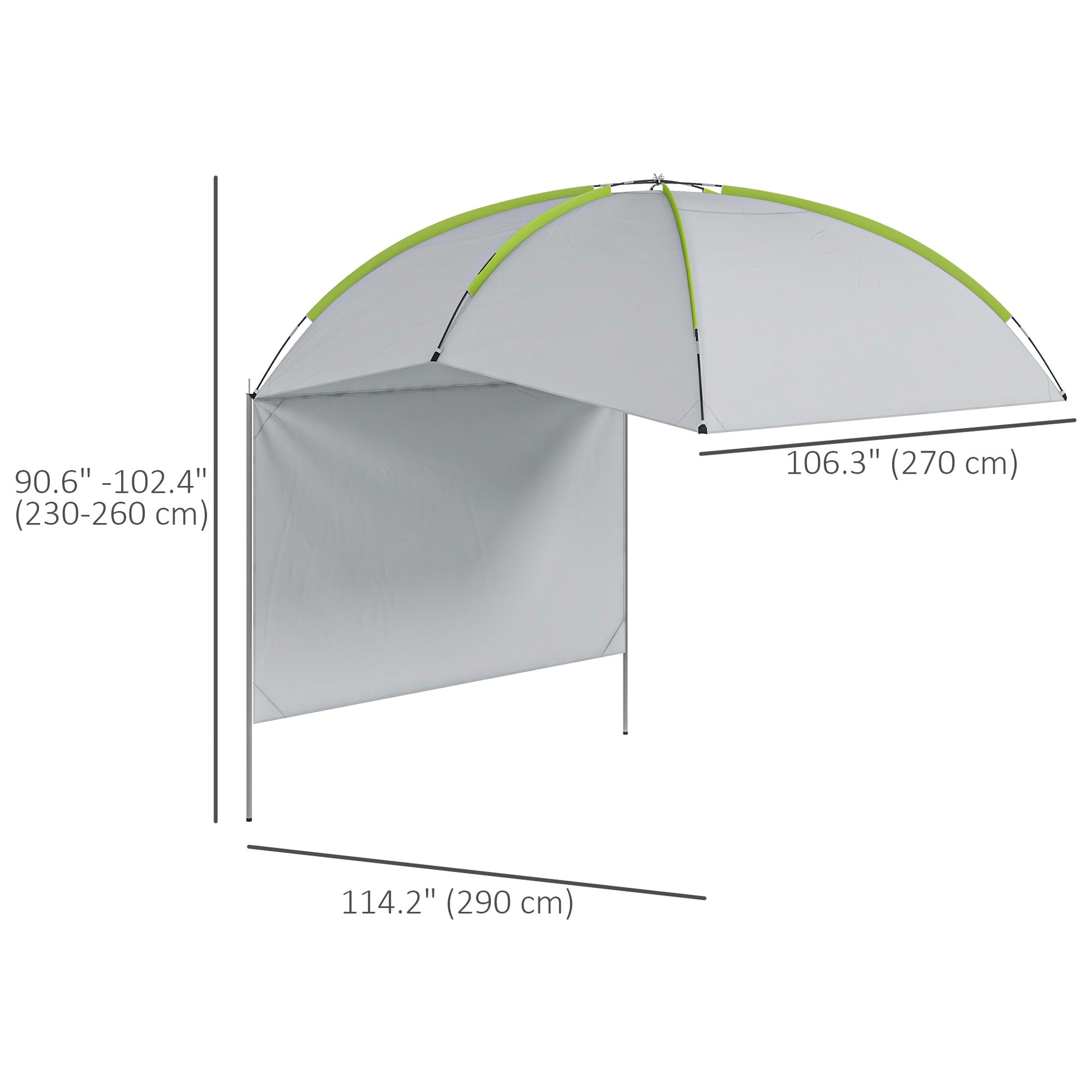 SUV Awning Tailgate Tent, Portable Car Awning with Side Wall, for Truck, RV, Van, Trailer and Overlanding Camping