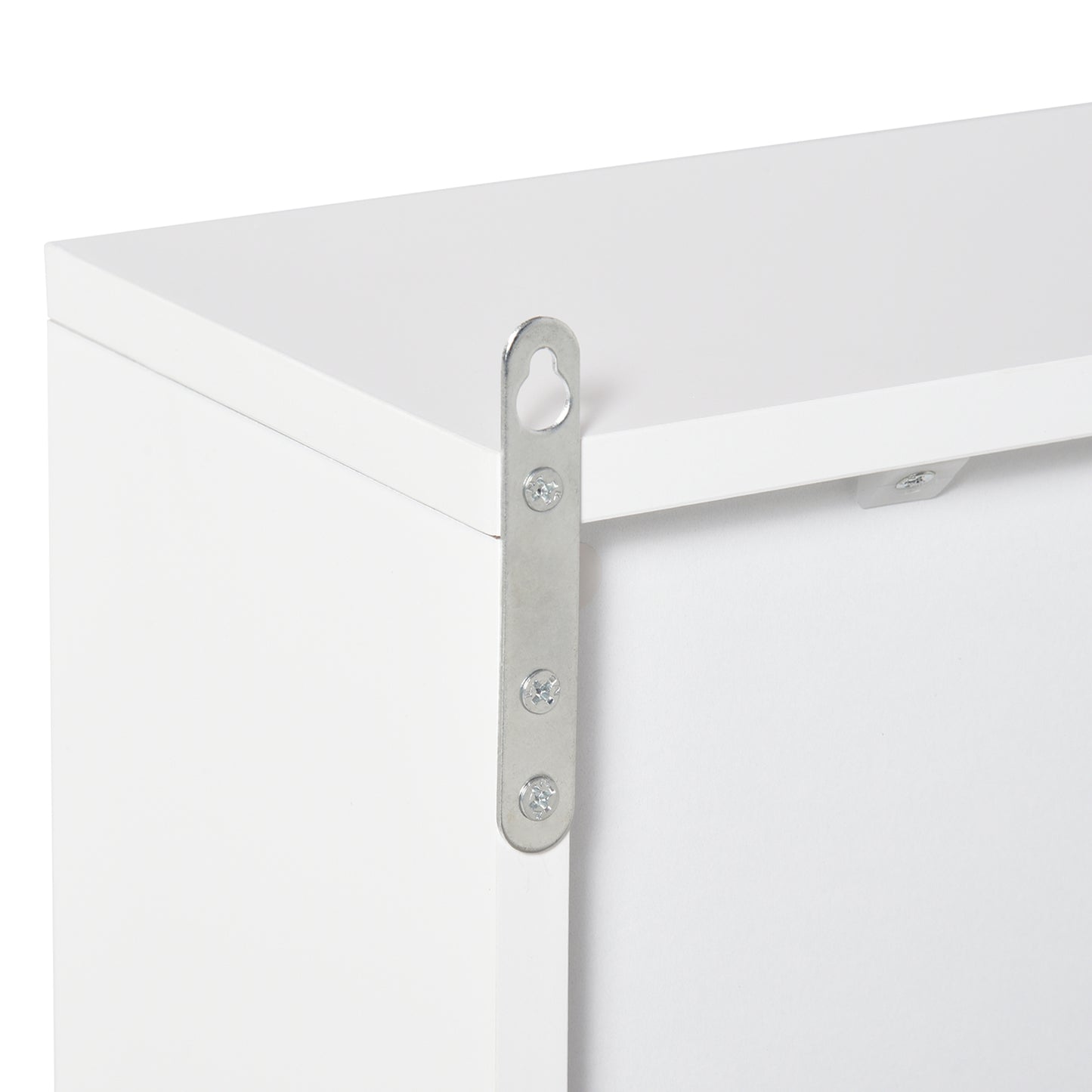 Wall Mounted Bathroom Medicine Cabinet Mirrored Cabinet with Hinged Door 2-Tier Storage Shelves White