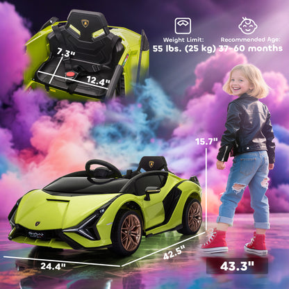 Aosom Compatible 12V Battery-powered Kids Electric Ride On Car Toy with Parental Remote Control Music Lights MP3 Green