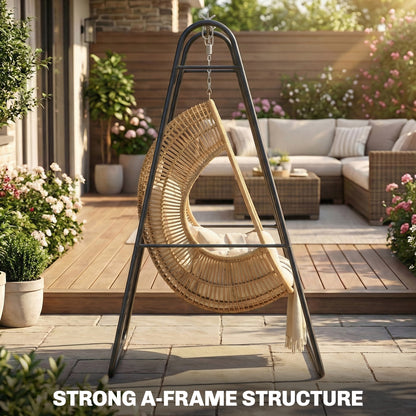 Hanging Hammock Stand Only Heavy Duty Steel A-Frame for Hanging Hammock, Max Load 330 LBS, Black