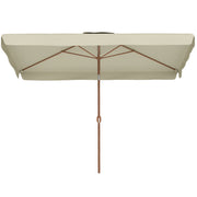 Patio Umbrella 118.1" x 78.7" Outdoor Parasol UV50+ Protection in Beige