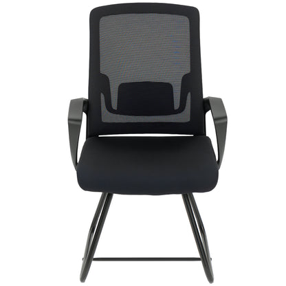 Desk Chair, Desk Chair No Wheels with Mesh Back, Lumbar Support, Metal Base for Reception, Conference