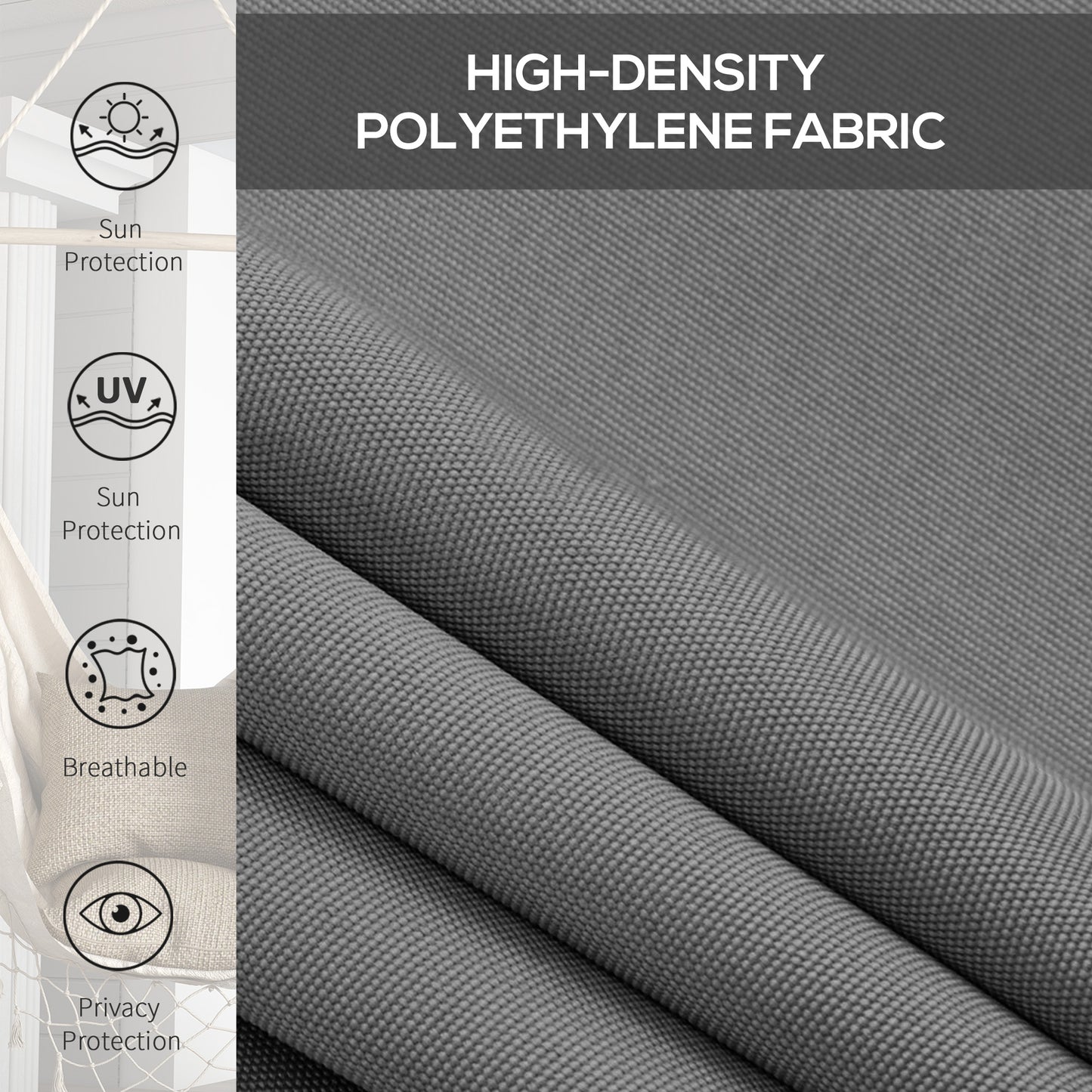 8' x 6' Patio Door Blinds, Outdoor Roller Shades, Cordless Roll Up Shade for Porch Gazebo, Light Grey