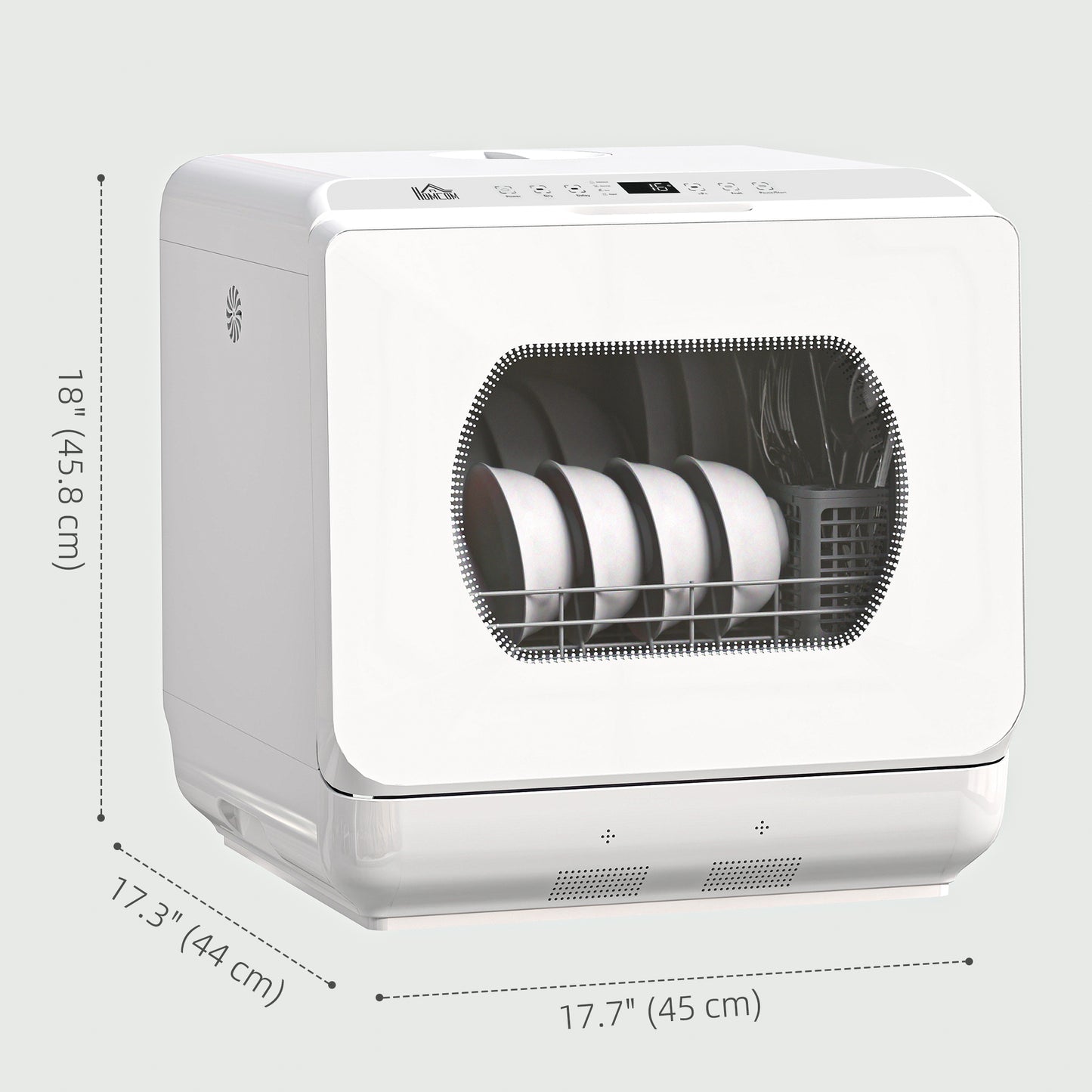 Portable Dishwasher, Counter Dishwasher with 4 Place Settings, 5 Washing Programs, Air-Dry Function, 6L Water Tank