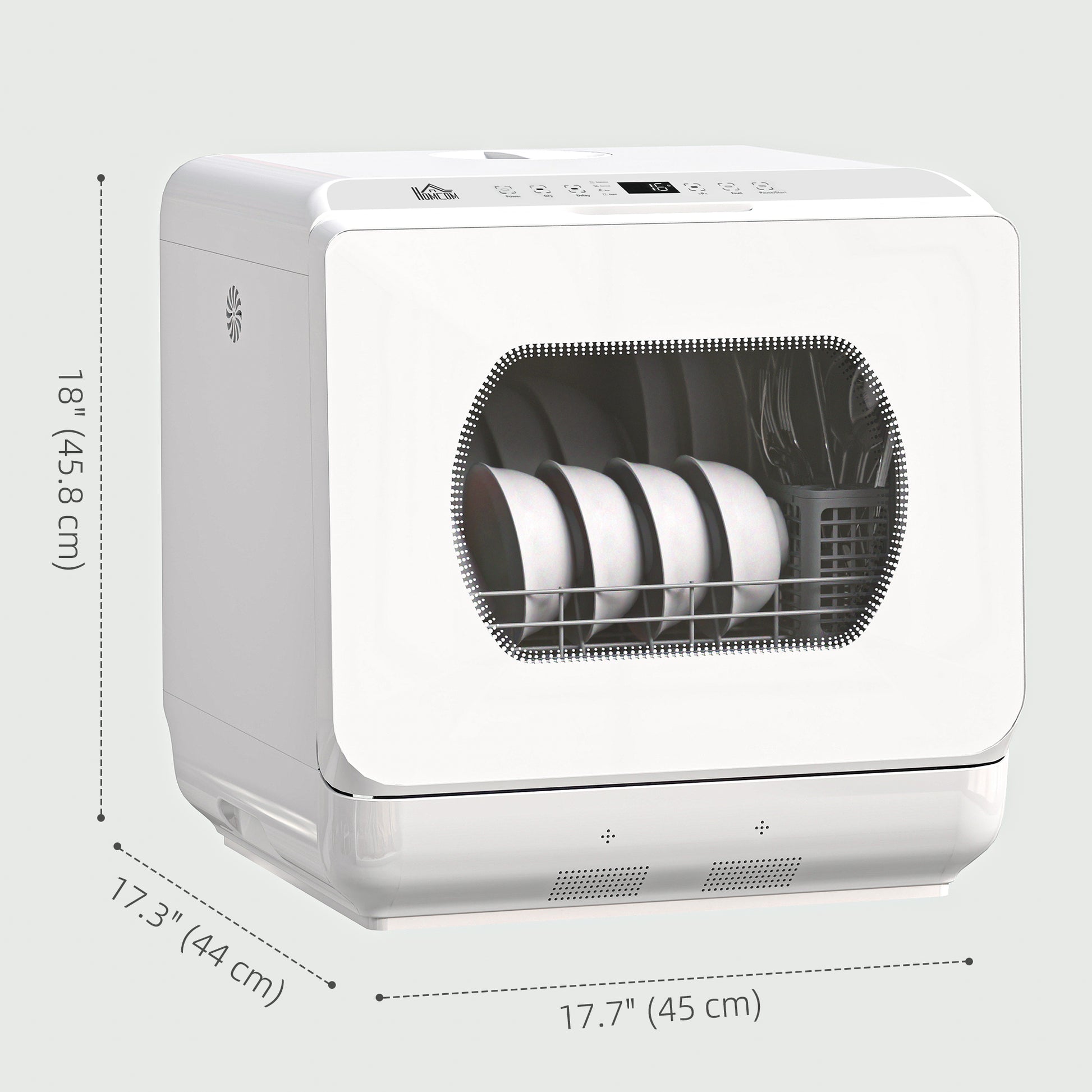 Portable Dishwasher, Counter Dishwasher with 4 Place Settings, 5 Washing Programs, Air-Dry Function, 6L Water Tank