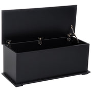 39.5" Storage Chest with 2 Safety Hinges, Storage Box Organizer with Flip-Top Lid, Entryway Storage Bench, Black