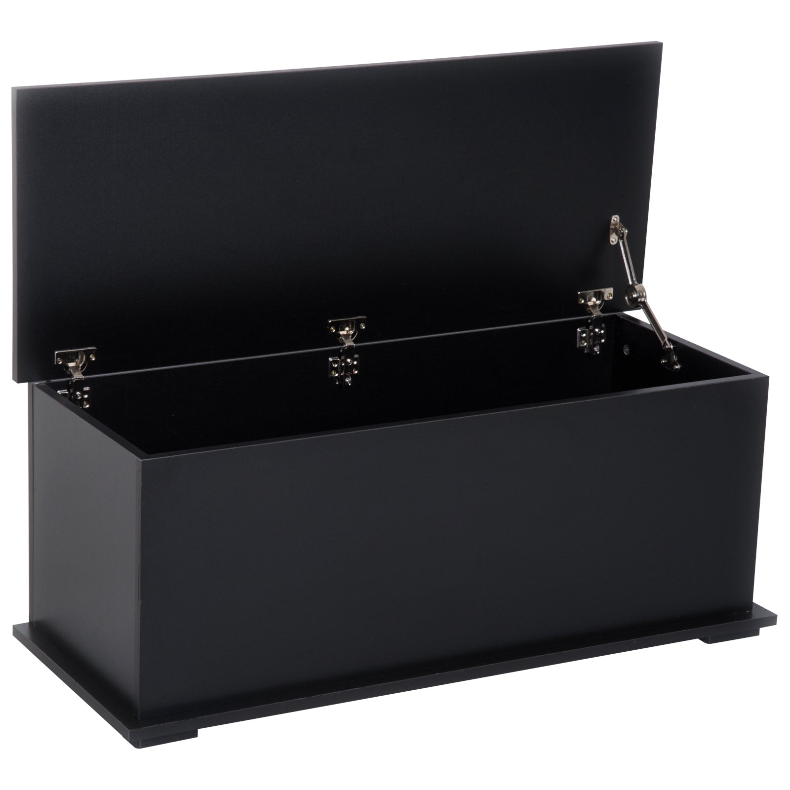 39.5" Storage Chest with 2 Safety Hinges, Storage Box Organizer with Flip-Top Lid, Entryway Storage Bench, Black