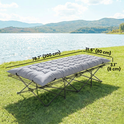 Sleeping Mat, Camping Mat Pad with Elastic Straps, Light Grey