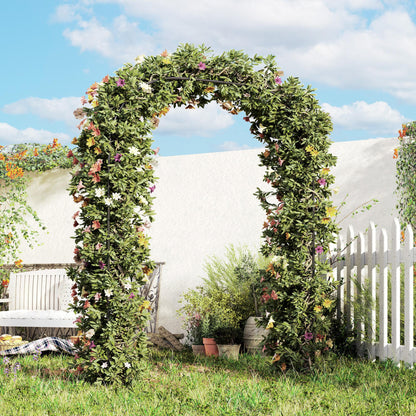 8FT Metal Garden Arch Trellis for Climbing Plants, Ceremony, Wedding Decoration, Black
