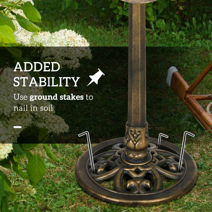 Bird Bath for Outdoors, 28" Height Birdbath with Lotus Leaf Basin, Bird Feeder with Stand for Garden, Yard, Bronze