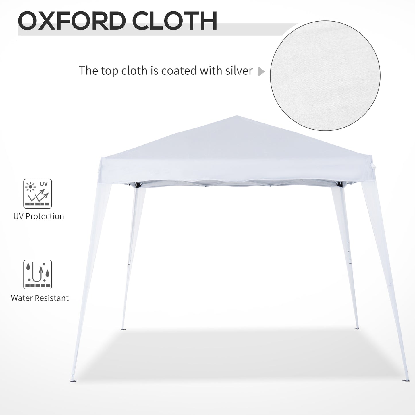 8' x 8' Pop Up Canopy, Outdoor Foldable Tent, Portable Canopy Tent with Carrying Bag for Camping, Party, Picnic, White