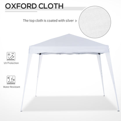 8' x 8' Pop Up Canopy, Outdoor Foldable Tent, Portable Canopy Tent with Carrying Bag for Camping, Party, Picnic, White