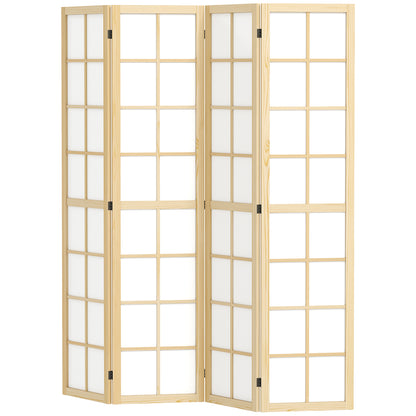 4 Panel Room Divider, 5.6 ft Folding Wall Divider Room Partition for Home Office, Bedroom, Living Room