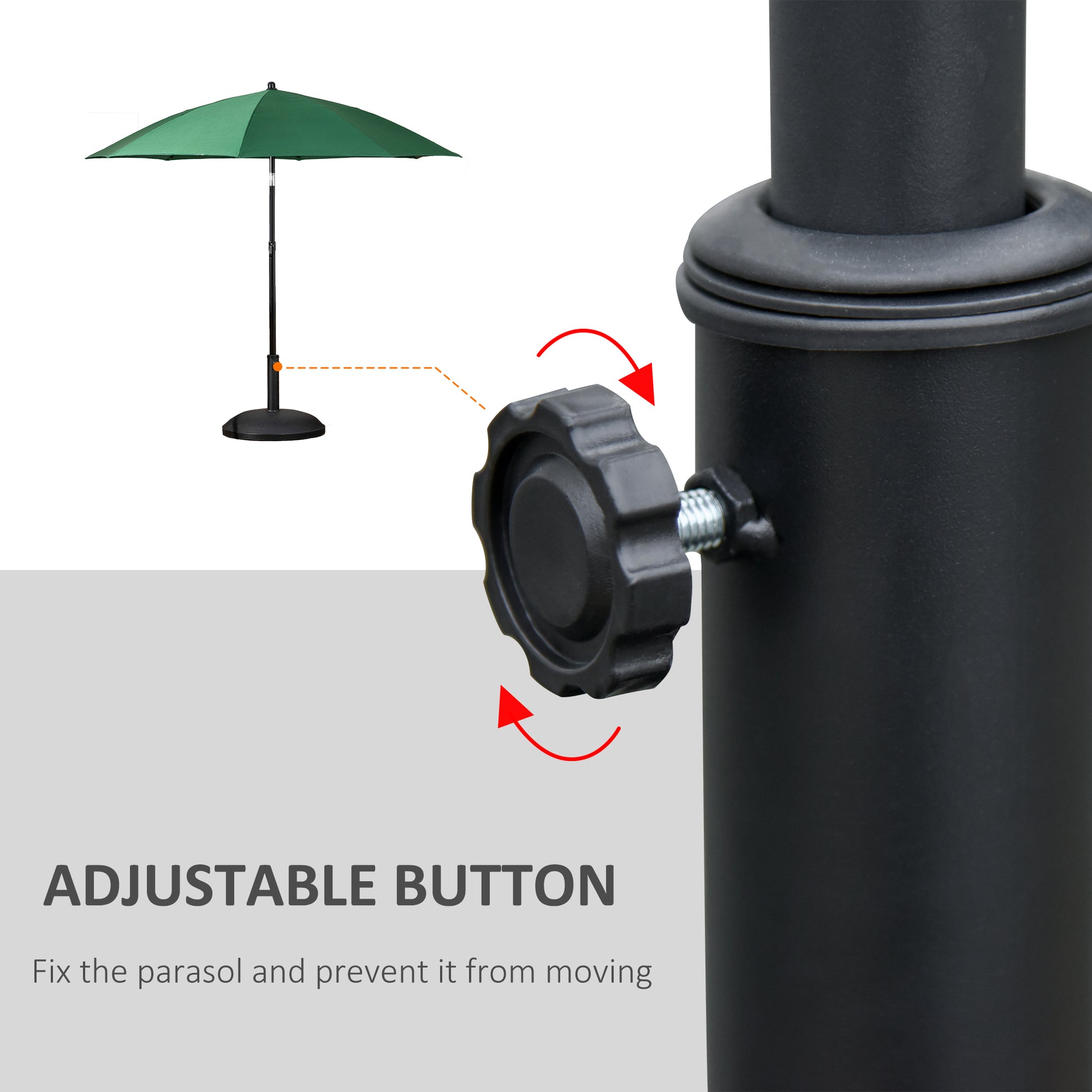 55 lbs Cement Round Umbrella Base Holder 20" Heavy Duty Parasol Stand for Patio, Outdoor, Backyard, Black