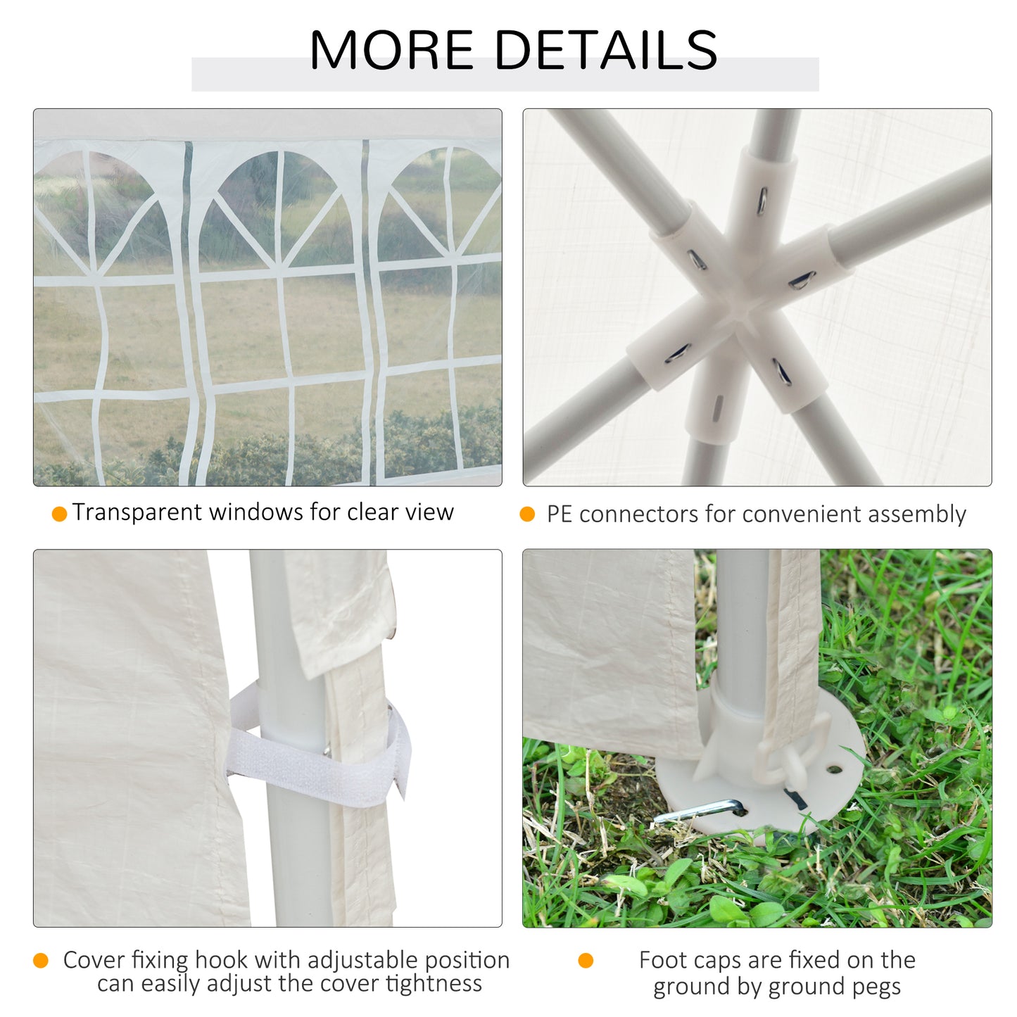 10' x 29' Party Tent, Canopy Tent with Sidewalls and Large Transparent Windows for Garden, Backyard, Outdoor, White