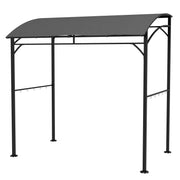 7' x 5' Garden Grill Canopy, BBQ Grill Gazebo Tent with Steel Frame and Hooks, Outdoor Sun Shade, Charcoal Grey