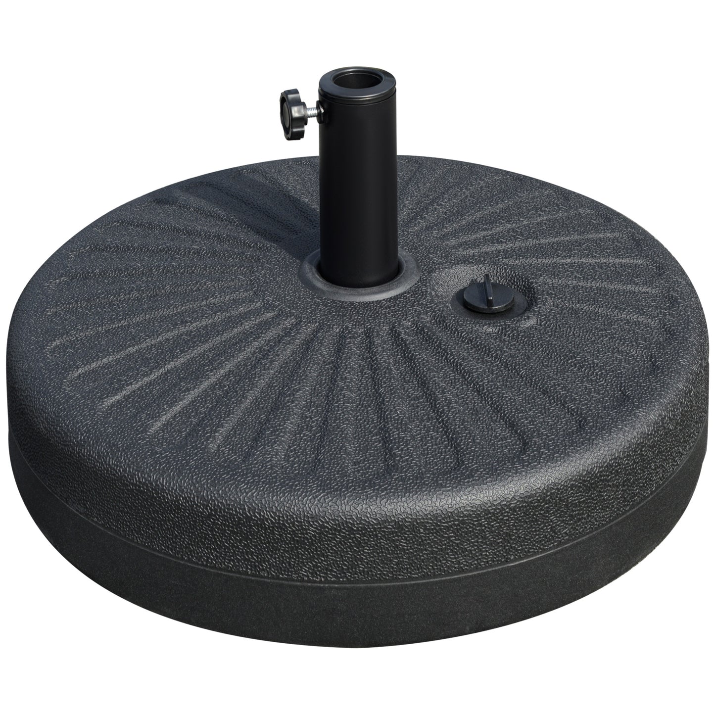 48 lb Heavy Duty Patio Umbrella Base, Water Filled Market Umbrella Stand with Steel Pole for Outdoor, Backyard, Black
