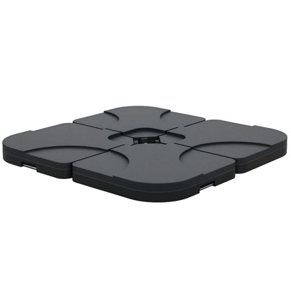 4pc Portable Umbrella Base Weights Garden Parasol Base Outdoor Patio Umbrella Stand Holder Weights, Black