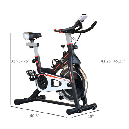 Soozier Upright Stationary Exercise Bike, Cardio Workout Training Bicycle w/ Adjustable Resistance LCD Monitor, Black