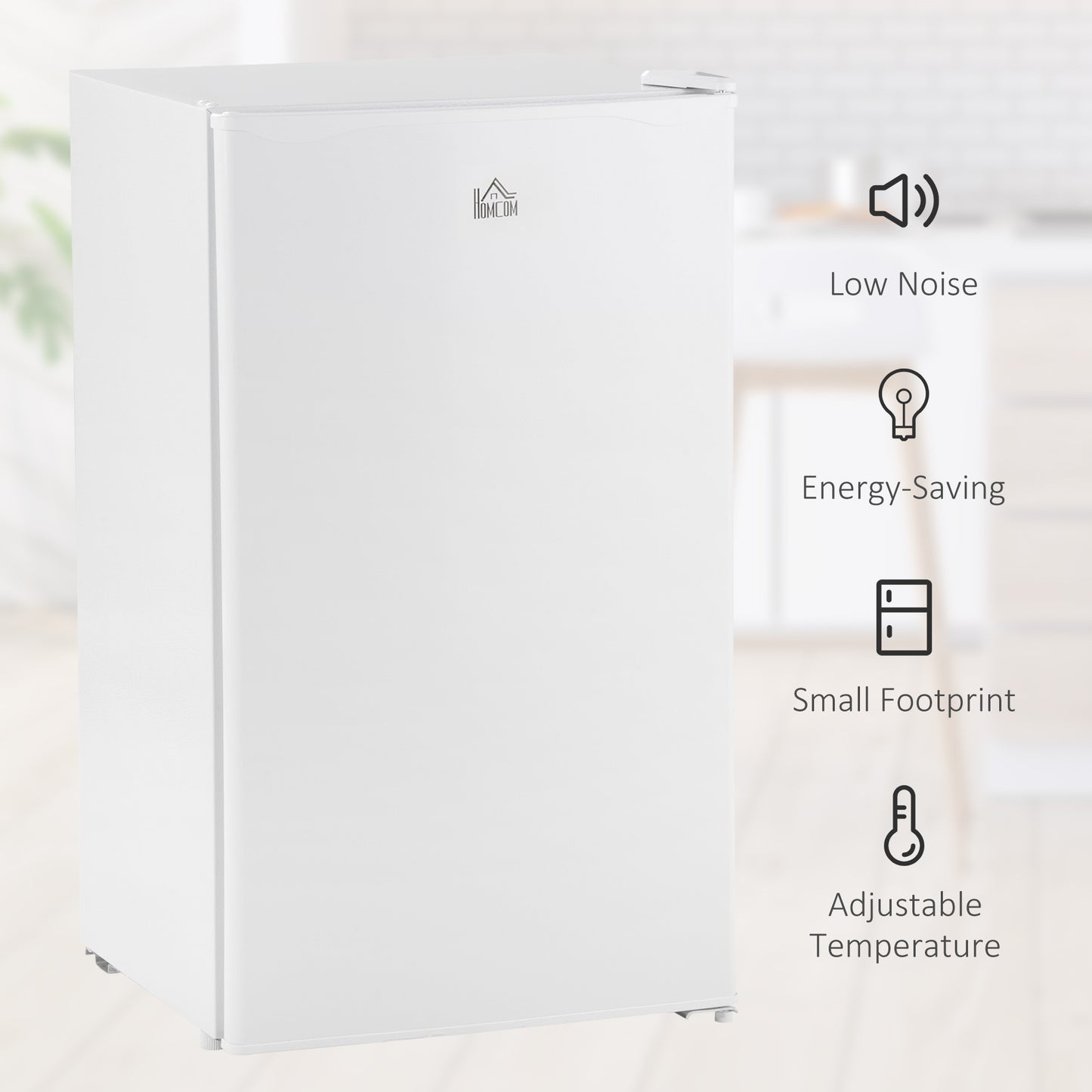 Compact Refrigerator, Mini Fridge with Freezer, Adjustable Shelf, Mechanical Thermostat and Reversible Door, White