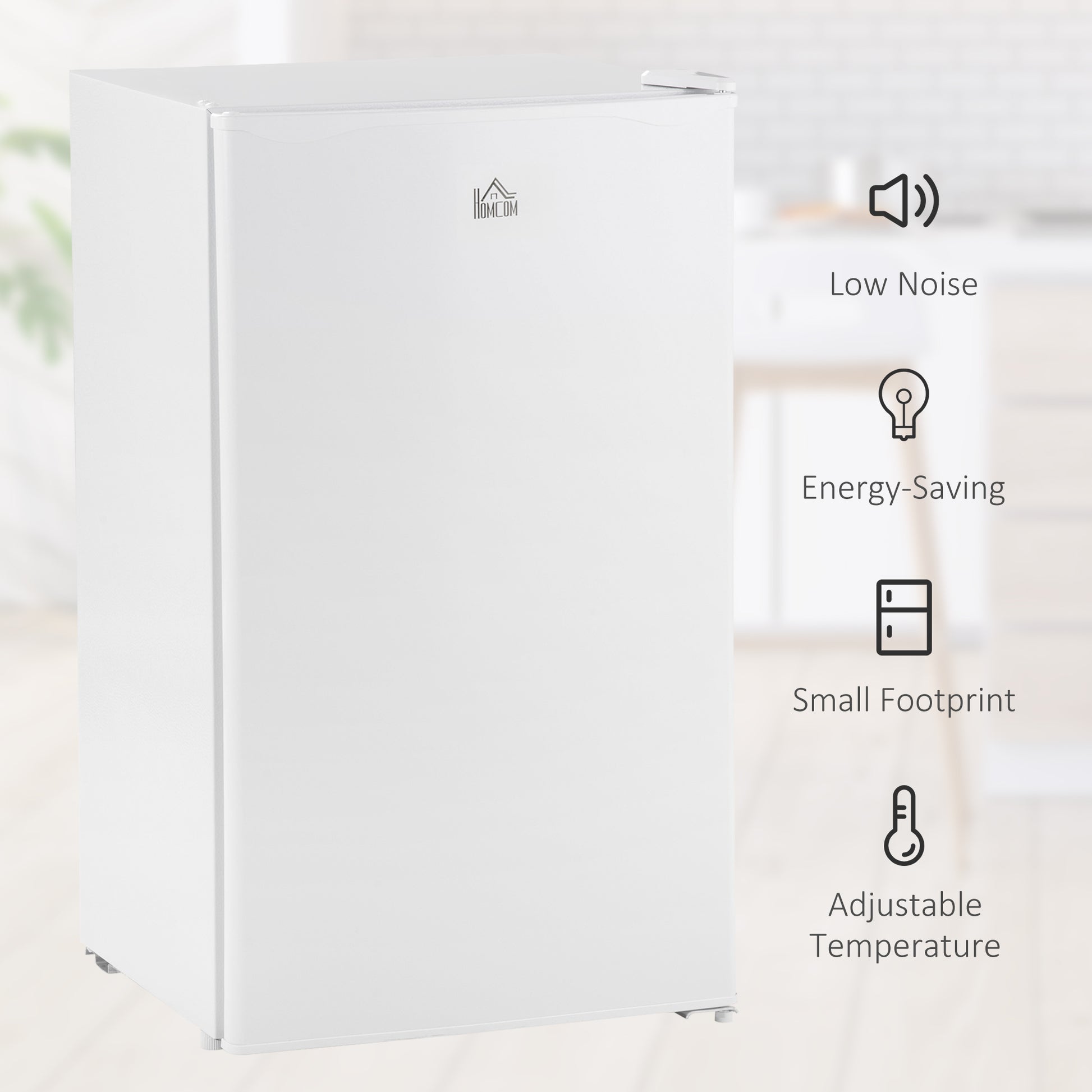 Compact Refrigerator, Mini Fridge with Freezer, Adjustable Shelf, Mechanical Thermostat and Reversible Door, White