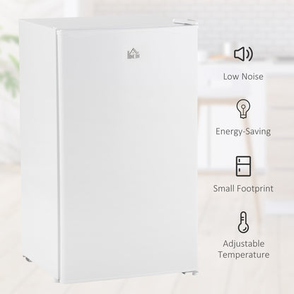 Compact Refrigerator, Mini Fridge with Freezer, Adjustable Shelf, Mechanical Thermostat and Reversible Door, White