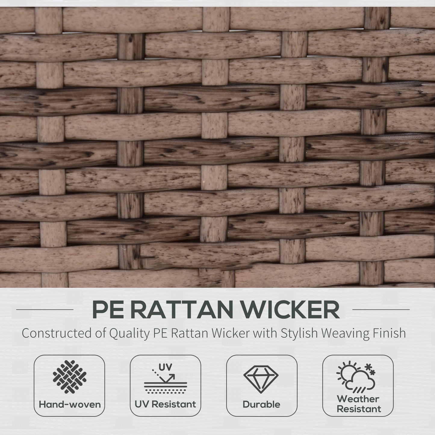 7 Pieces Patio Furniture Set, Rattan Conversation Set Garden Wicker Sofa Set with Washable Cushions and Coffee Table, All Weather PE Rattan Sectional Sofa, Grey