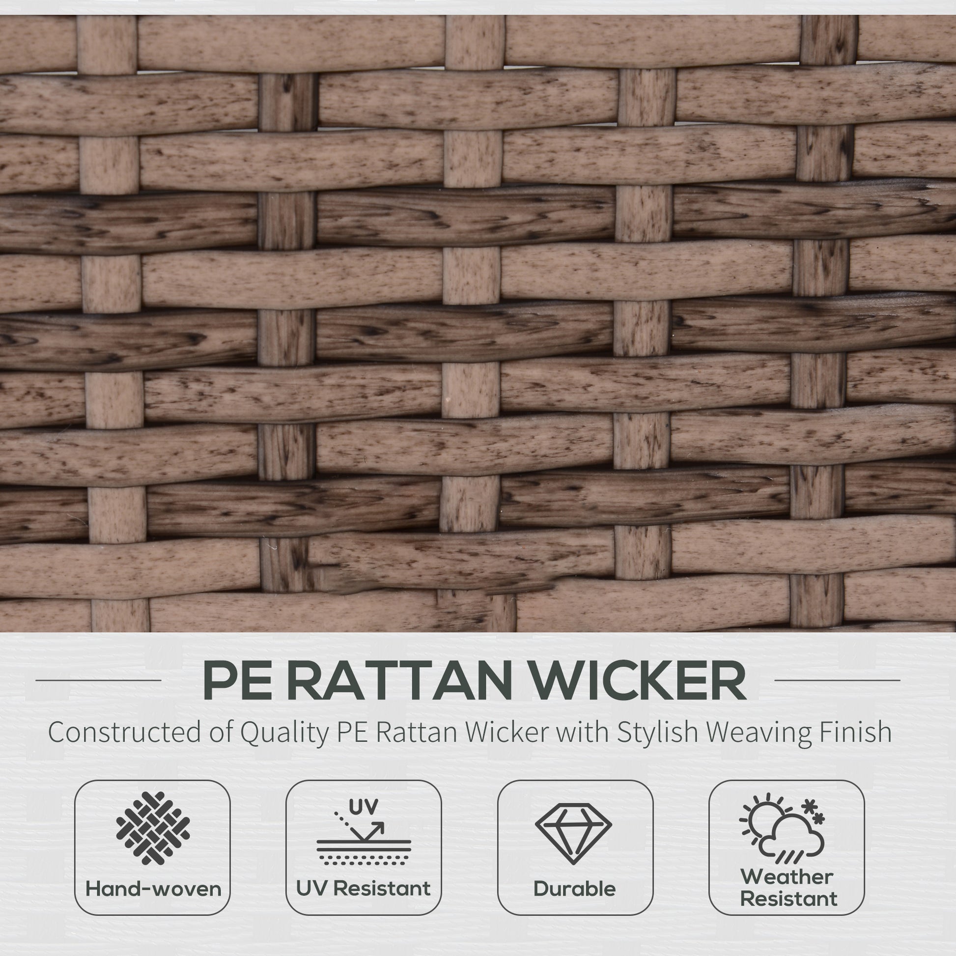 7 Pieces Patio Furniture Set, Rattan Conversation Set Garden Wicker Sofa Set with Washable Cushions and Coffee Table, All Weather PE Rattan Sectional Sofa, Grey