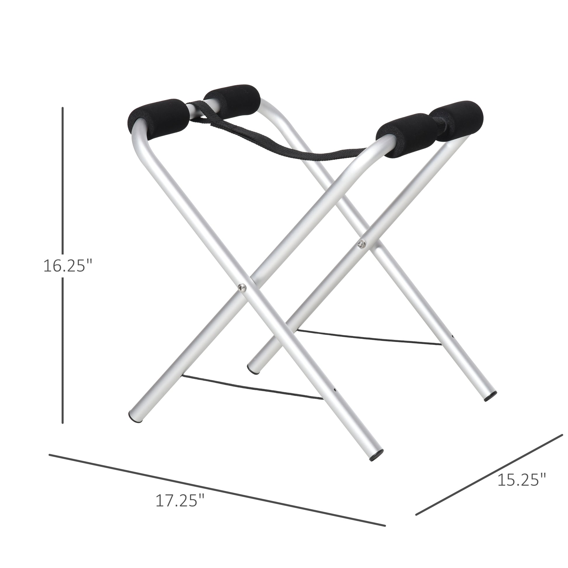 Soozier 2 Pieces Universal Kayak Storage Stand & Rack for Cleaning, Storing, & Maintenance with Aluminum Frame & Folding Design