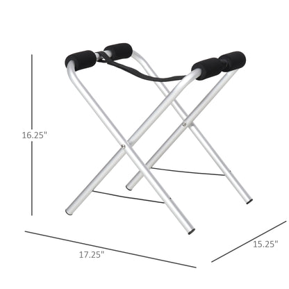 Soozier 2 Pieces Universal Kayak Storage Stand & Rack for Cleaning, Storing, & Maintenance with Aluminum Frame & Folding Design
