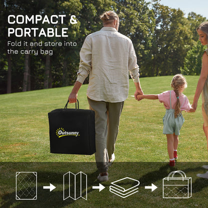 Reversible Outdoor RV Rug, Patio Floor Mat, 6' x 9' Plastic Rug for Backyard, Deck, Beach, Camping, Grey and Cream