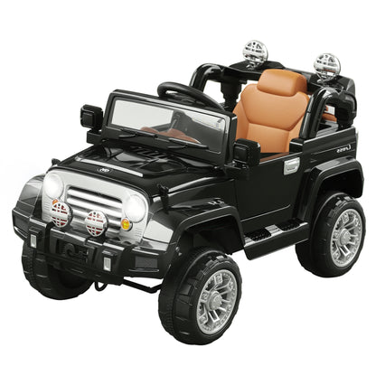 Aosom 12V Kids Electric Toy Car Jeep Power Wheels with Remote Control Black