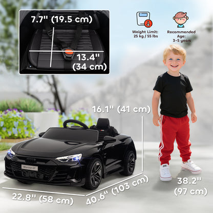 Aosom Ride-On Toy On Car with Remote Control, 12V 3.1 MPH Electric Ride for Kids w/ Suspension System, Horn Honking, Black