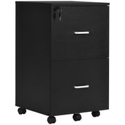 2 Drawer File Cabinet with Lock, Small Rolling Filing Cabinet for A4, Letter-Size Documents, Printer Stand for Home Office, 17" x 17.75" x 28.25", Black