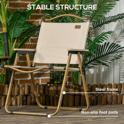 Camping Chair, Lightweight Folding Chair, Portable Armchair, Excellent for Festivals, Fishing, Khaki