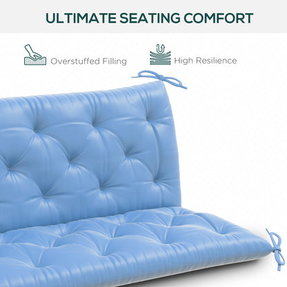 3-Seater Outdoor Bench Swing Chair Replacement Cushions for Patio Garden, Light Blue