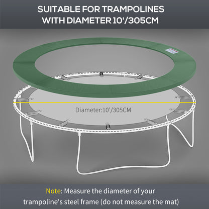 Φ10ft Trampoline Replacement Safety Pad Trampoline Pad Waterproof Spring Cover Green