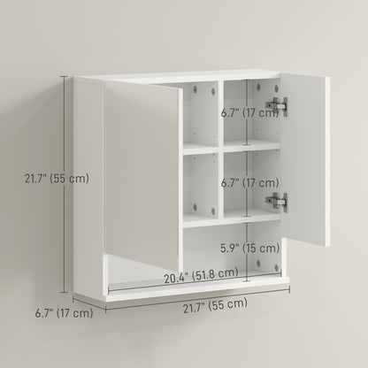 Medicine Cabinet, Wall Mounted Bathroom Mirror Cabinet with Mirrored Door, Adjustable Shelf and Soft Close Mechanism
