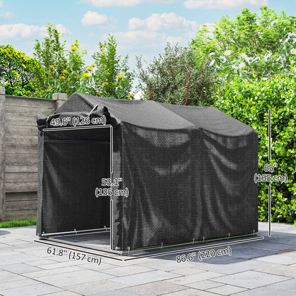 Outdoor Storage Shed, UV Resistant Bike Tent with Roll-up Zipper Door, Portable Shed for Bike, Motorcycle, Black