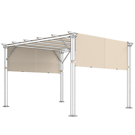 2 Pcs UV Protection Pergola Replacement Canopy, Pergola Shade Cover, Easy to Install, for 10' x 11.8' Pergola, Khaki