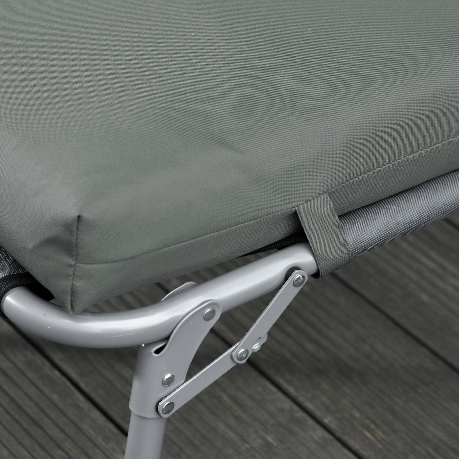 Outdoor Lounge Chair Cushion Set of 2, Non-Slip Chaise Lounge Cushions, Sun Lounger Pads, 77.2" x 21.7", Dark Grey