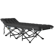 26.8" Wide Folding Bed, Camping Cot for Adults with Cushion, Carry Bag, Max Load 330 LBS, Black